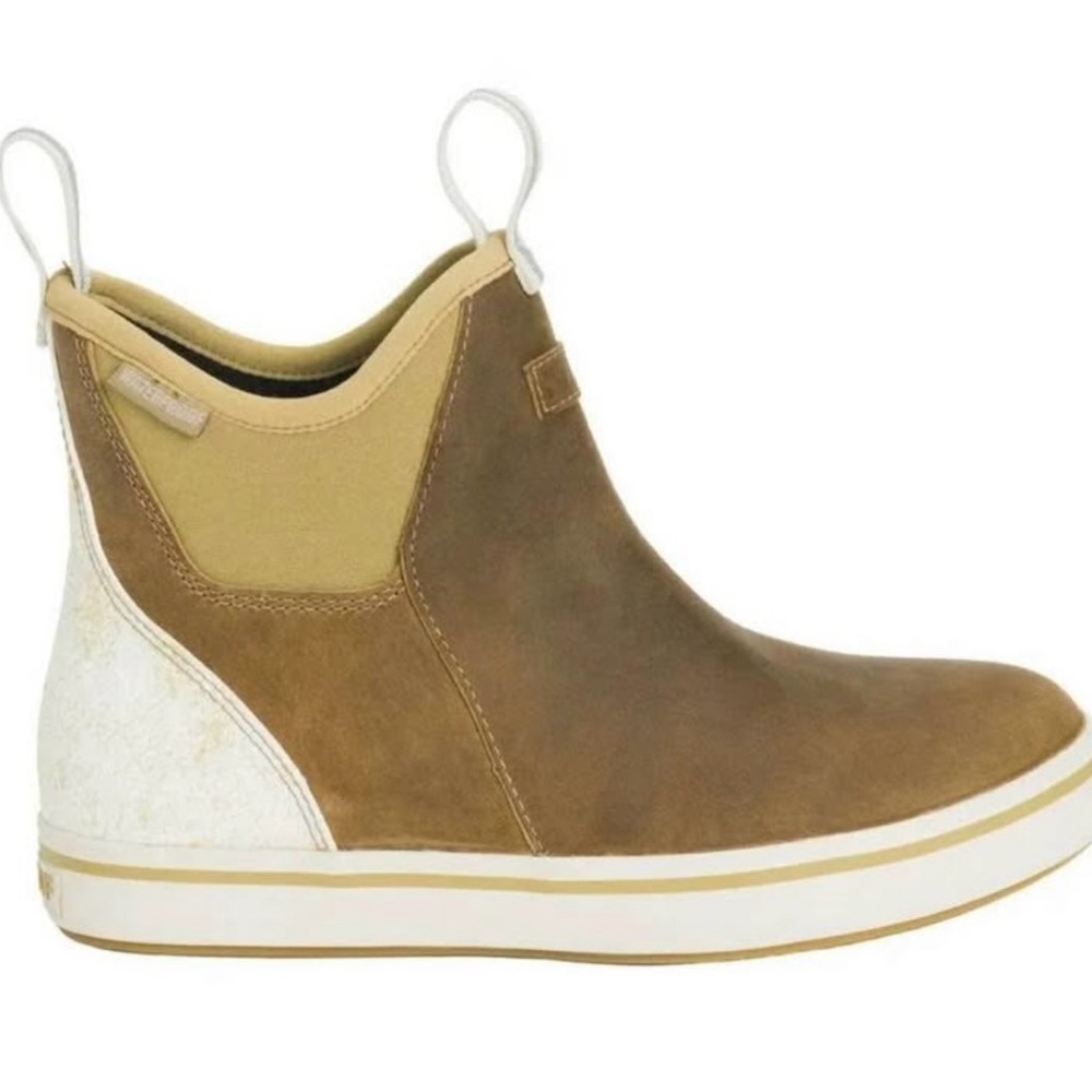 Brown and Tan Slip-On Ankle Boots